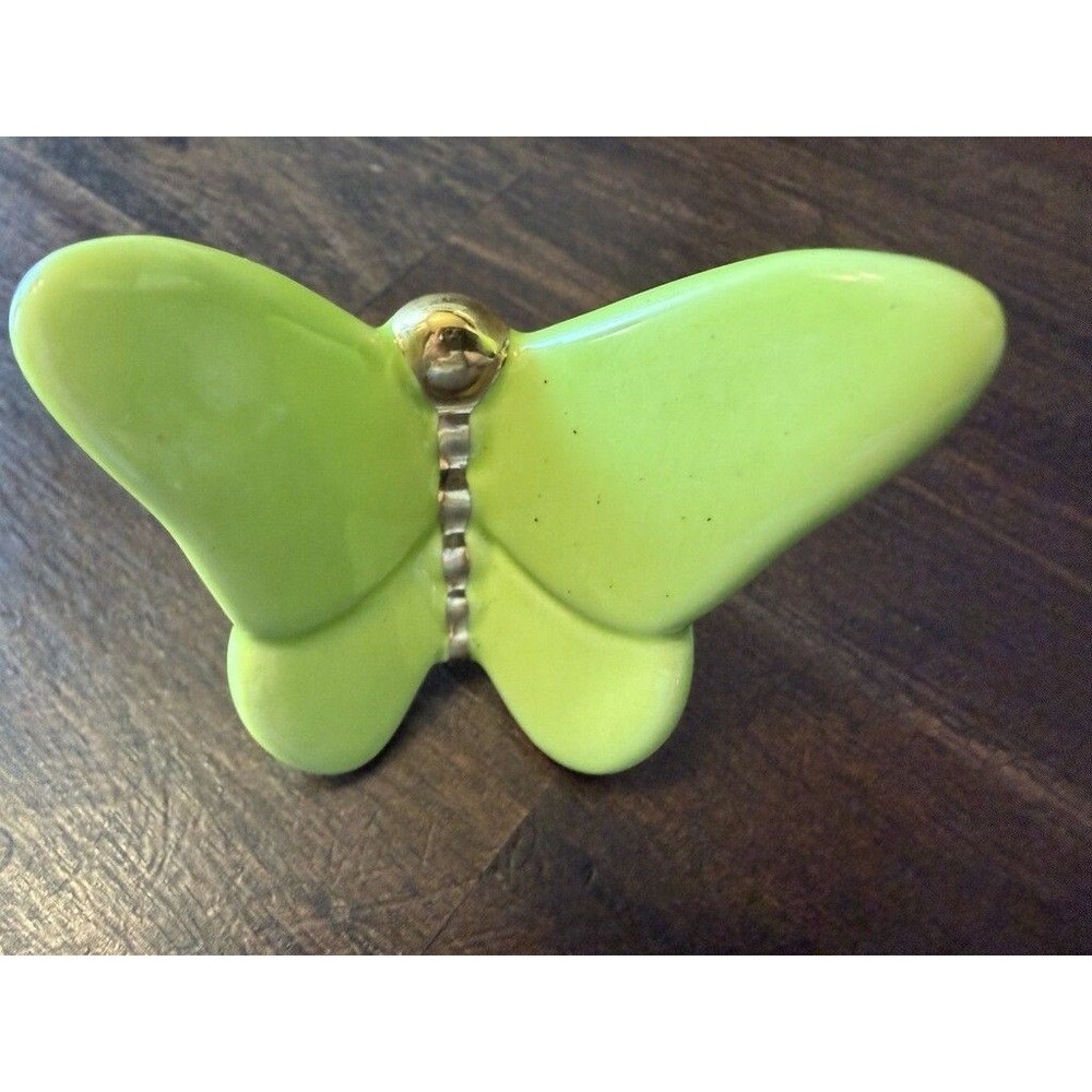 Rare Retired Nora Fleming Mini Lime Green Butterfly with Gold Accents A255 NF